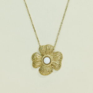 Stainless Steel Necklaces  Pearl Petal Flower Arabic Islam Muslim  Good Quality No Change Color For Women Girls AS241108003