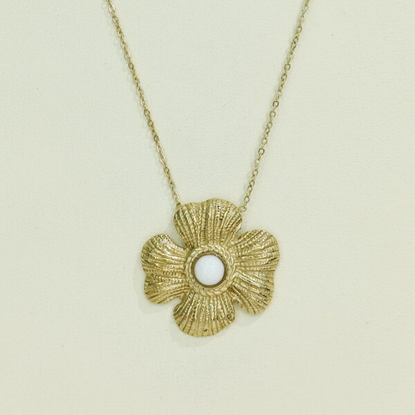 Stainless Steel Necklaces  Pearl Petal Flower Arabic Islam Muslim  Good Quality No Change Color For Women Girls AS241108003
