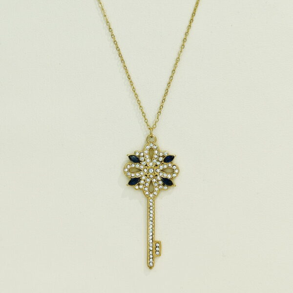Stainless Steel Necklaces  Key With Crystals/Zirconias Arabic Islam Muslim  Good Quality No Change Color For Women Girls AS241108009