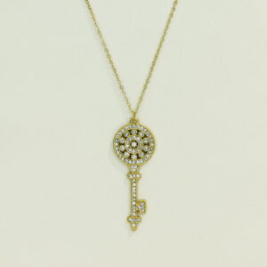 Stainless Steel Necklaces  Key With Crystals/Zirconias Arabic Islam Muslim  Good Quality No Change Color For Women Girls AS241108015