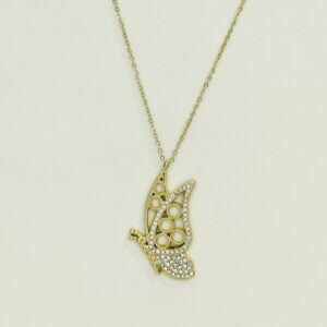 Stainless Steel Necklaces  Butterfly With Crystals/Zirconias Arabic Islam Muslim  Good Quality No Change Color For Women Girls AS241108023