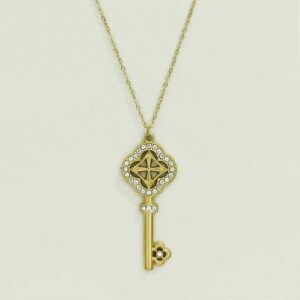 Stainless Steel Necklaces  Key With Crystals/Zirconias Arabic Islam Muslim  Good Quality No Change Color For Women Girls AS241108024