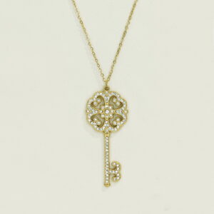 Stainless Steel Necklaces  Key With Crystals/Zirconias Arabic Islam Muslim  Good Quality No Change Color For Women Girls AS241108027