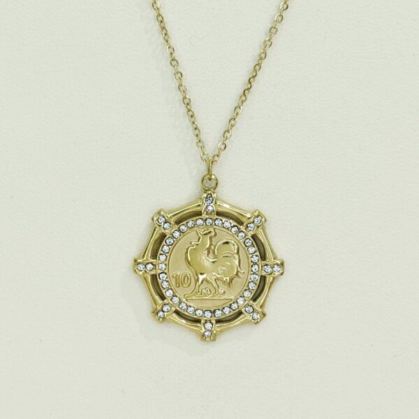 Stainless Steel Necklaces   Roosters Medals Arabic Islam Muslim  Good Quality No Change Color For Women Girls AS241108038