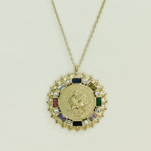 Stainless Steel Necklaces   Roosters Medals Arabic Islam Muslim  Good Quality No Change Color For Women Girls AS241108039