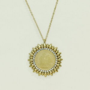 Stainless Steel Necklaces   Roosters Medals Arabic Islam Muslim  Good Quality No Change Color For Women Girls AS241108041