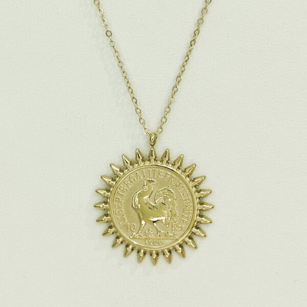 Stainless Steel Necklaces   Roosters Medals Arabic Islam Muslim  Good Quality No Change Color For Women Girls AS241108042