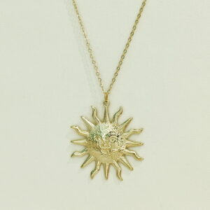 Stainless Steel Necklaces Sun Smile Arabic Islam Muslim Good Quality No Change Color For Women Girls AS241108043