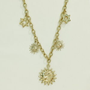 Stainless Steel Necklaces  Round Sun Smile Arabic Islam Muslim  Good Quality No Change Color For Women Girls AS241108045