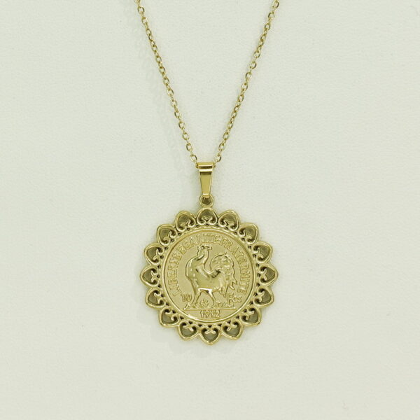 Stainless Steel Necklaces   Roosters Medals Arabic Islam Muslim  Good Quality No Change Color For Women Girls AS241108046