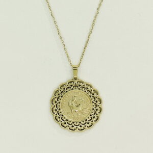 Stainless Steel Necklaces   Roosters Medals Arabic Islam Muslim  Good Quality No Change Color For Women Girls AS241108047