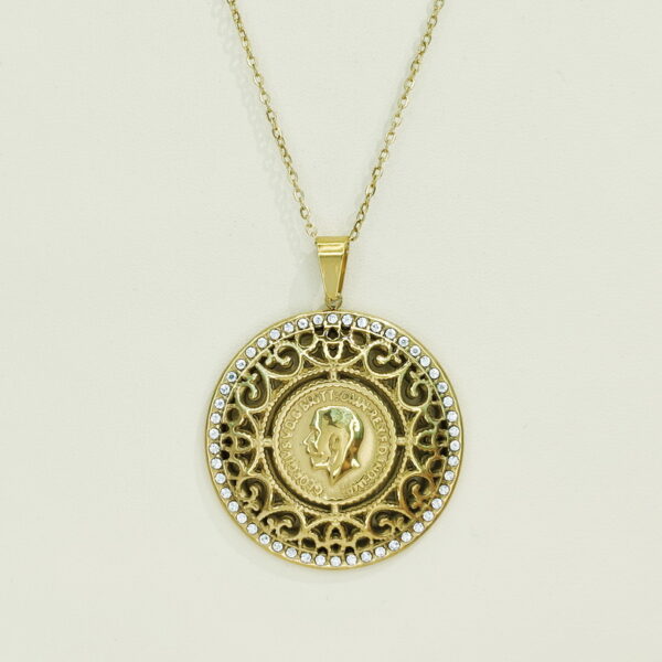 Stainless Steel Necklaces  Round Openwork Portrait Arabic Islam Muslim  Good Quality No Change Color For Women Girls AS241108050