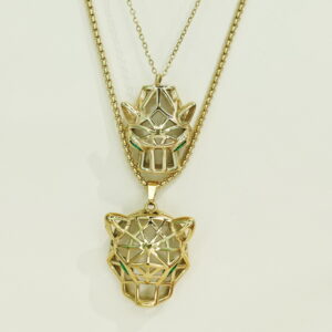 Stainless Steel Necklaces Cubic Leopard Head Arabic Islam Muslim Good Quality No Change Color For Women Girls AS241108053