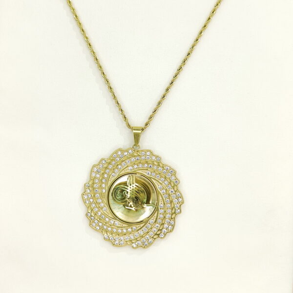 Stainless Steel Necklaces  Round Arabic Islam Muslim  Good Quality No Change Color For Women Girls AS241216009
