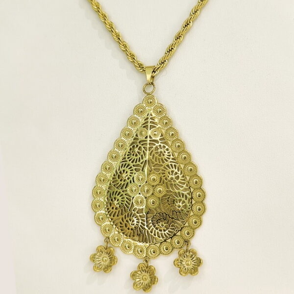 Stainless Steel Necklaces  Skeletonized Waterdrop Arabic Islam Muslim  Good Quality No Change Color For Women Girls AS241216017