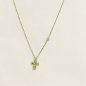 Stainless Steel Necklaces  Crucifixion Cross With Crystals/Zirconia  Arabic Islam Muslim  Good Quality No Change Color For Women Girls AS241216027