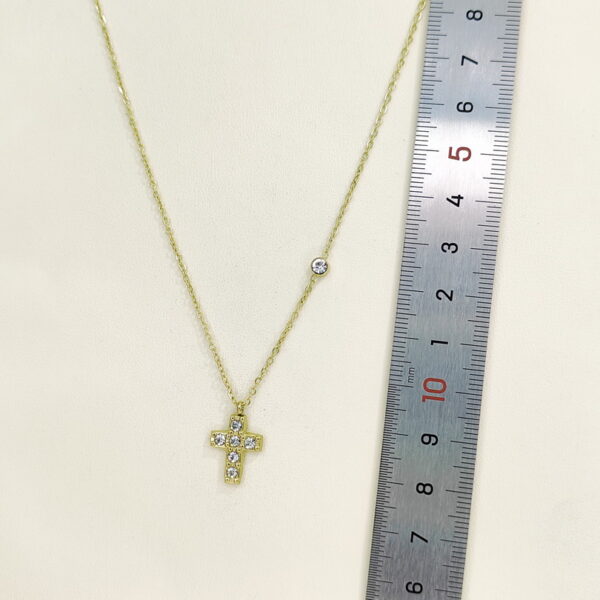 Stainless Steel Necklaces  Crucifixion Cross With Crystals/Zirconia  Arabic Islam Muslim  Good Quality No Change Color For Women Girls AS241216027 - Image 2