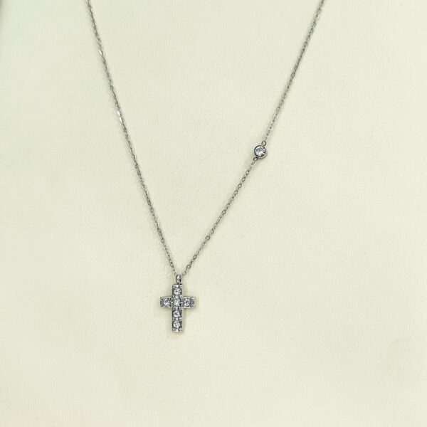 Stainless Steel Necklaces  Crucifixion Cross With Crystals/Zirconia  Arabic Islam Muslim  Good Quality No Change Color For Women Girls AS241216027 - Image 4