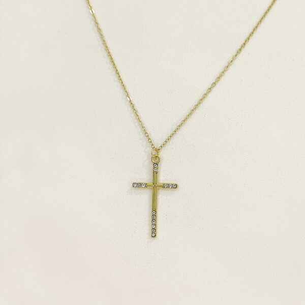 Stainless Steel Necklaces  Crucifixion Cross With Crystals/Zirconia  Arabic Islam Muslim  Good Quality No Change Color For Women Girls AS241216031