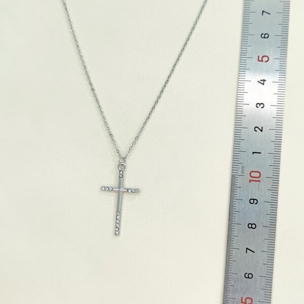 Stainless Steel Necklaces  Crucifixion Cross With Crystals/Zirconia  Arabic Islam Muslim  Good Quality No Change Color For Women Girls AS241216031 - Image 2