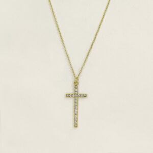 Stainless Steel Necklaces  Crucifixion Cross With Crystals/Zirconia  Arabic Islam Muslim  Good Quality No Change Color For Women Girls AS241216034
