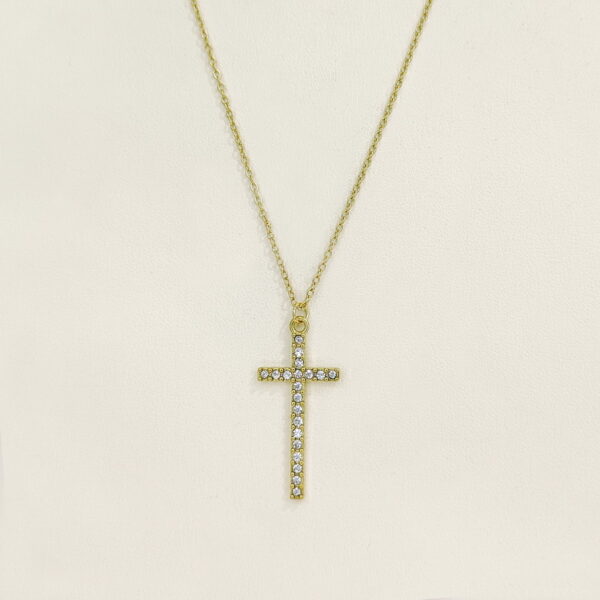 Stainless Steel Necklaces  Crucifixion Cross With Crystals/Zirconia  Arabic Islam Muslim  Good Quality No Change Color For Women Girls AS241216034