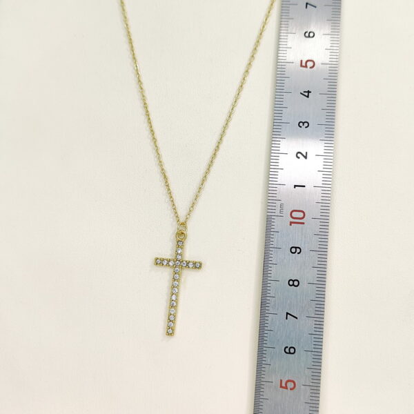 Stainless Steel Necklaces  Crucifixion Cross With Crystals/Zirconia  Arabic Islam Muslim  Good Quality No Change Color For Women Girls AS241216034 - Image 2