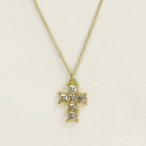 Stainless Steel Necklaces  Crucifixion Cross With Crystals/Zirconia  Arabic Islam Muslim  Good Quality No Change Color For Women Girls AS241216037