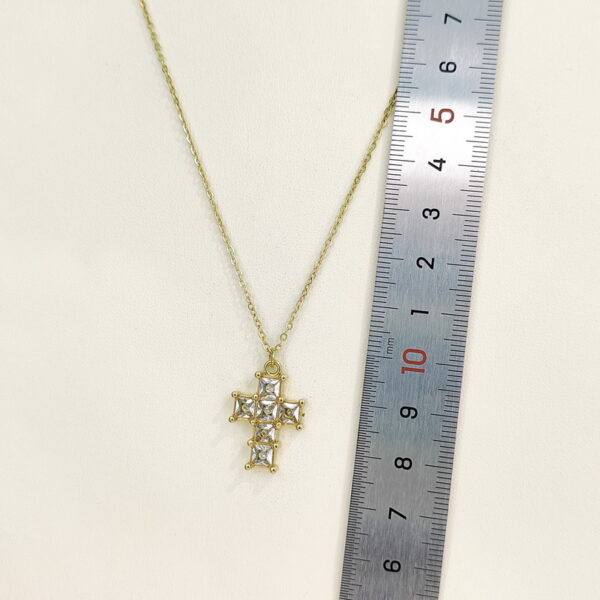 Stainless Steel Necklaces  Crucifixion Cross With Crystals/Zirconia  Arabic Islam Muslim  Good Quality No Change Color For Women Girls AS241216037 - Image 2