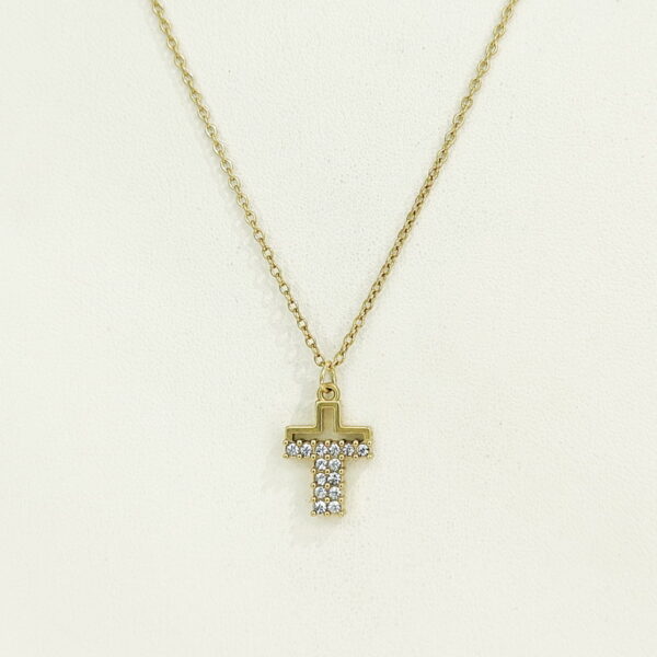 Stainless Steel Necklaces  Crucifixion Cross With Crystals/Zirconia  Arabic Islam Muslim  Good Quality No Change Color For Women Girls AS241216040