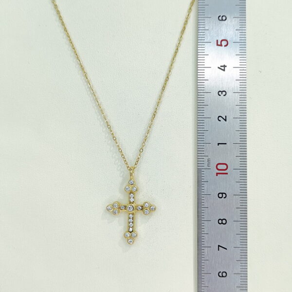 Stainless Steel Necklaces  Crucifixion Cross With Crystals/Zirconia  Arabic Islam Muslim  Good Quality No Change Color For Women Girls AS241216043 - Image 2