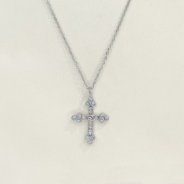 Stainless Steel Necklaces  Crucifixion Cross With Crystals/Zirconia  Arabic Islam Muslim  Good Quality No Change Color For Women Girls AS241216043 - Image 3