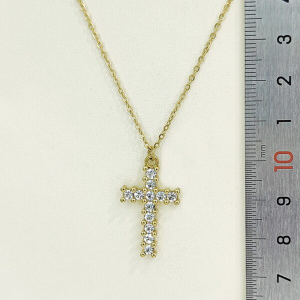 Stainless Steel Necklaces  Crucifixion Cross With Crystals/Zirconia  Arabic Islam Muslim  Good Quality No Change Color For Women Girls AS241216046 - Image 3
