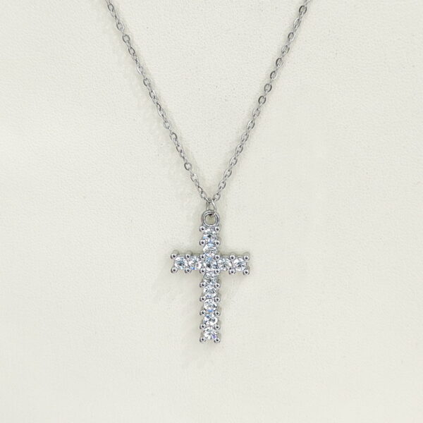 Stainless Steel Necklaces  Crucifixion Cross With Crystals/Zirconia  Arabic Islam Muslim  Good Quality No Change Color For Women Girls AS241216046 - Image 2
