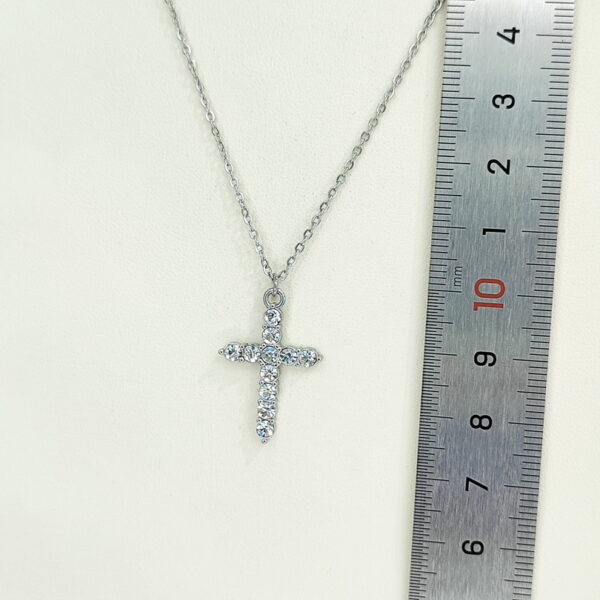 Stainless Steel Necklaces  Crucifixion Cross With Crystals/Zirconia  Arabic Islam Muslim  Good Quality No Change Color For Women Girls AS241216049 - Image 2