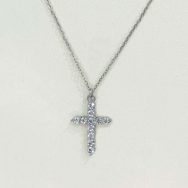 Stainless Steel Necklaces  Crucifixion Cross With Crystals/Zirconia  Arabic Islam Muslim  Good Quality No Change Color For Women Girls AS241216049 - Image 3