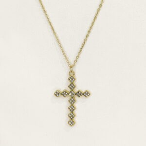 Stainless Steel Necklaces Crucifixion Cross With Crystals/Zirconia Arabic Islam Muslim Good Quality No Change Color For Women Girls AS241216052