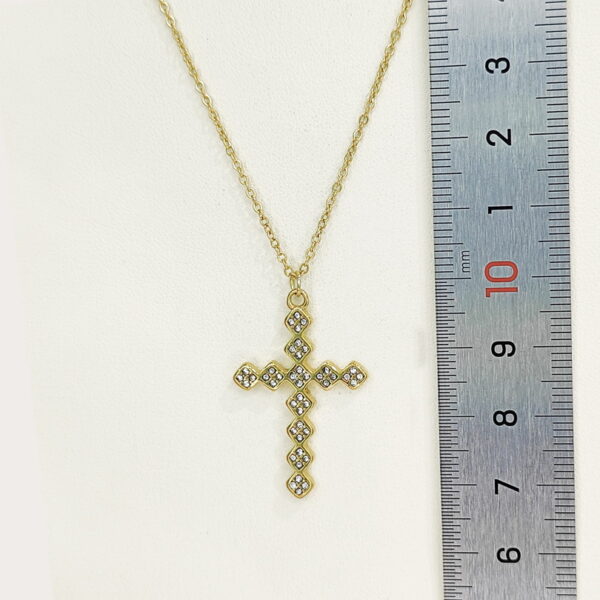 Stainless Steel Necklaces  Crucifixion Cross With Crystals/Zirconia  Arabic Islam Muslim  Good Quality No Change Color For Women Girls AS241216052 - Image 2