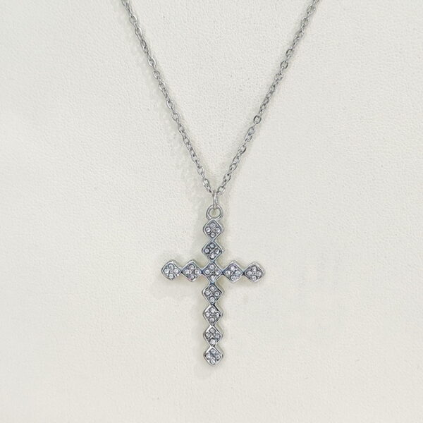 Stainless Steel Necklaces  Crucifixion Cross With Crystals/Zirconia  Arabic Islam Muslim  Good Quality No Change Color For Women Girls AS241216052 - Image 3