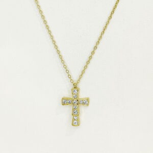Stainless Steel Necklaces Crucifixion Cross With Crystals/Zirconia Arabic Islam Muslim Good Quality No Change Color For Women Girls AS241216055