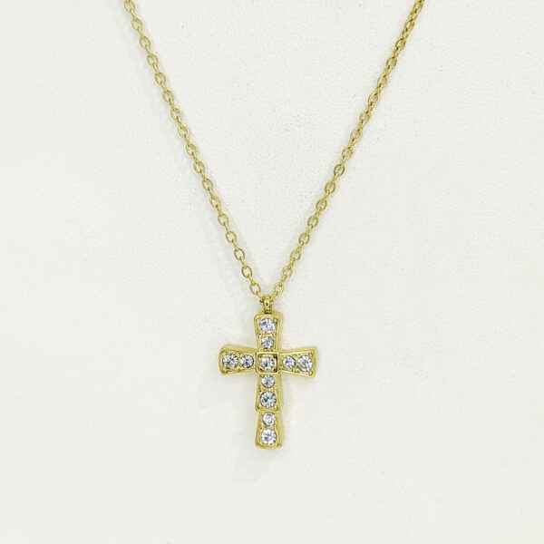 Stainless Steel Necklaces  Crucifixion Cross With Crystals/Zirconia  Arabic Islam Muslim  Good Quality No Change Color For Women Girls AS241216055
