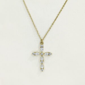 Stainless Steel Necklaces Crucifixion Cross With Crystals/Zirconia Arabic Islam Muslim Good Quality No Change Color For Women Girls AS241216058