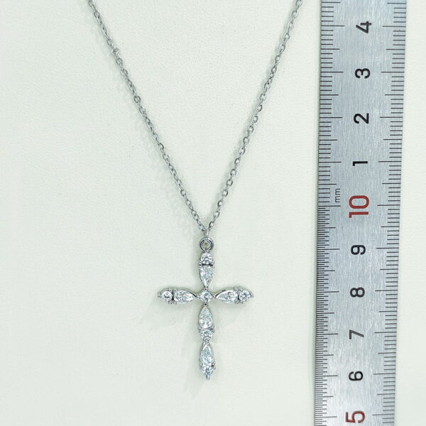 Stainless Steel Necklaces  Crucifixion Cross With Crystals/Zirconia  Arabic Islam Muslim  Good Quality No Change Color For Women Girls AS241216058 - Image 2