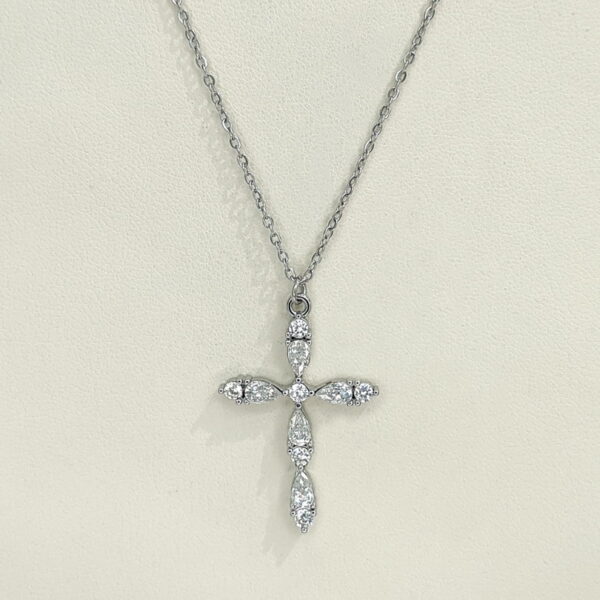 Stainless Steel Necklaces  Crucifixion Cross With Crystals/Zirconia  Arabic Islam Muslim  Good Quality No Change Color For Women Girls AS241216058 - Image 3