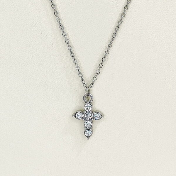 Stainless Steel Necklaces  Crucifixion Cross With Crystals/Zirconia  Arabic Islam Muslim  Good Quality No Change Color For Women Girls AS241216061 - Image 3
