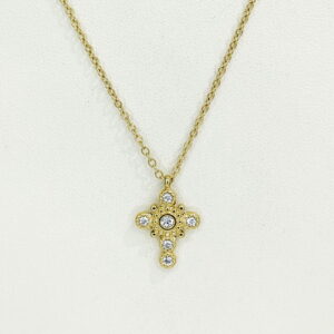 Stainless Steel Necklaces Crucifixion Cross With Crystals/Zirconia Arabic Islam Muslim Good Quality No Change Color For Women Girls AS241216064