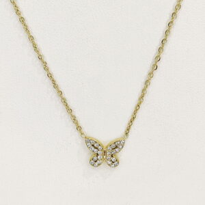 Stainless Steel Necklaces Butterfly With Crystals/Zirconia Arabic Islam Muslim Good Quality No Change Color For Women Girls AS241216070