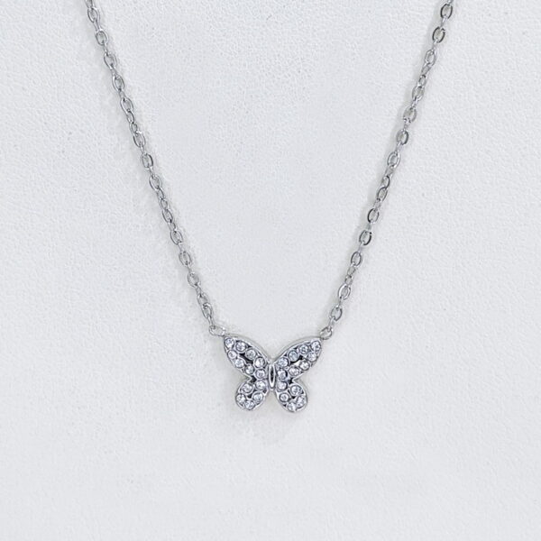 Stainless Steel Necklaces Butterfly With Crystals/Zirconia Arabic Islam Muslim Good Quality No Change Color For Women Girls AS241216070 - Image 2