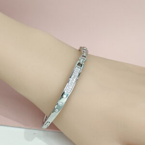 Copper Bangles Bracelets H Shape Zircon Good Quality No Change Color For Women Girls CC24110001