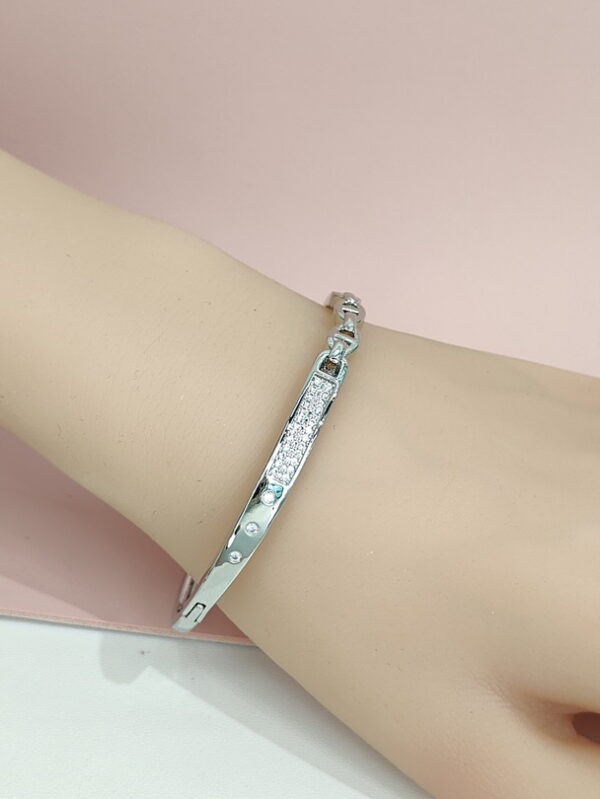 Copper Bangles Bracelets H Shape Zircon Good Quality No Change Color For Women Girls CC24110001